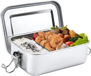 Lunchbox in acciaio inox, 850ml con distributore, 2 compartimenti, impermeabile, resistente al lavastoviglie, lunga durata e sostenibile, BPA-free, adatto a adulti e bambini