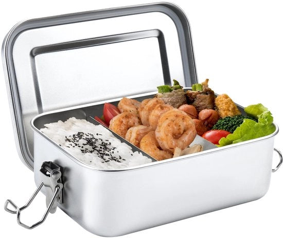 Lunchbox in acciaio inox, 850ml con distributore, 2 compartimenti, impermeabile, resistente al lavastoviglie, lunga durata e sostenibile, BPA-free, adatto a adulti e bambini