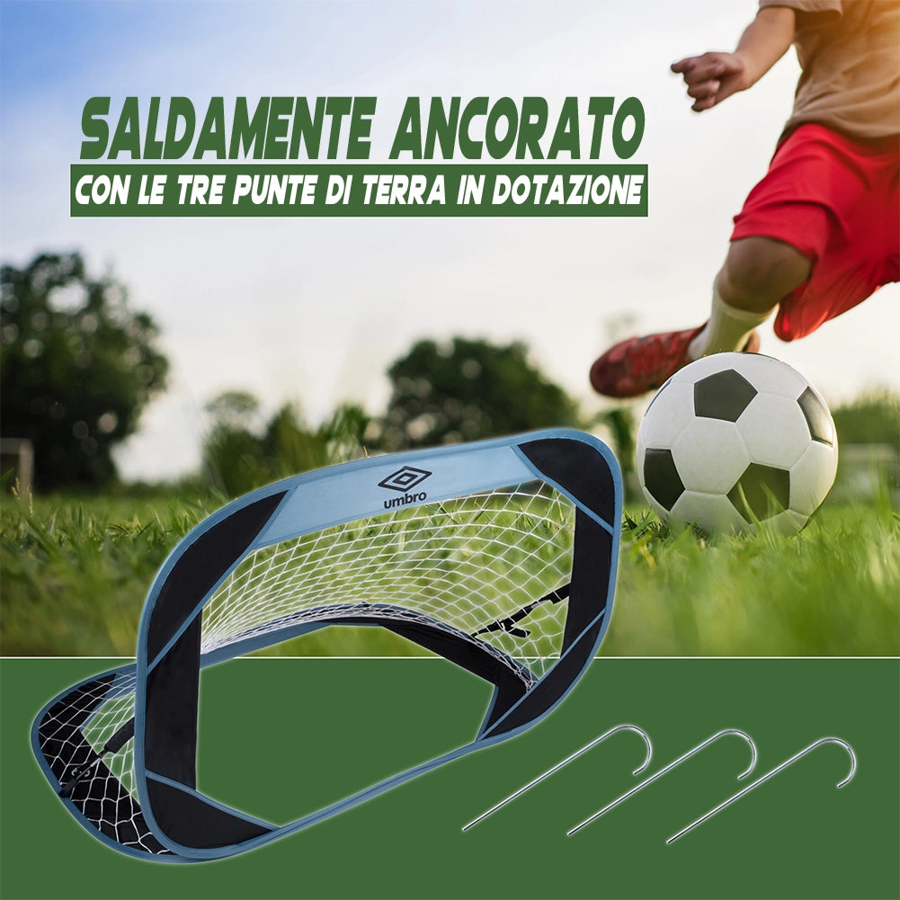 Porta da Calcio Pop-Up Pieghevole con Borsa Viaggio Sport Uso Interno ed Esterno