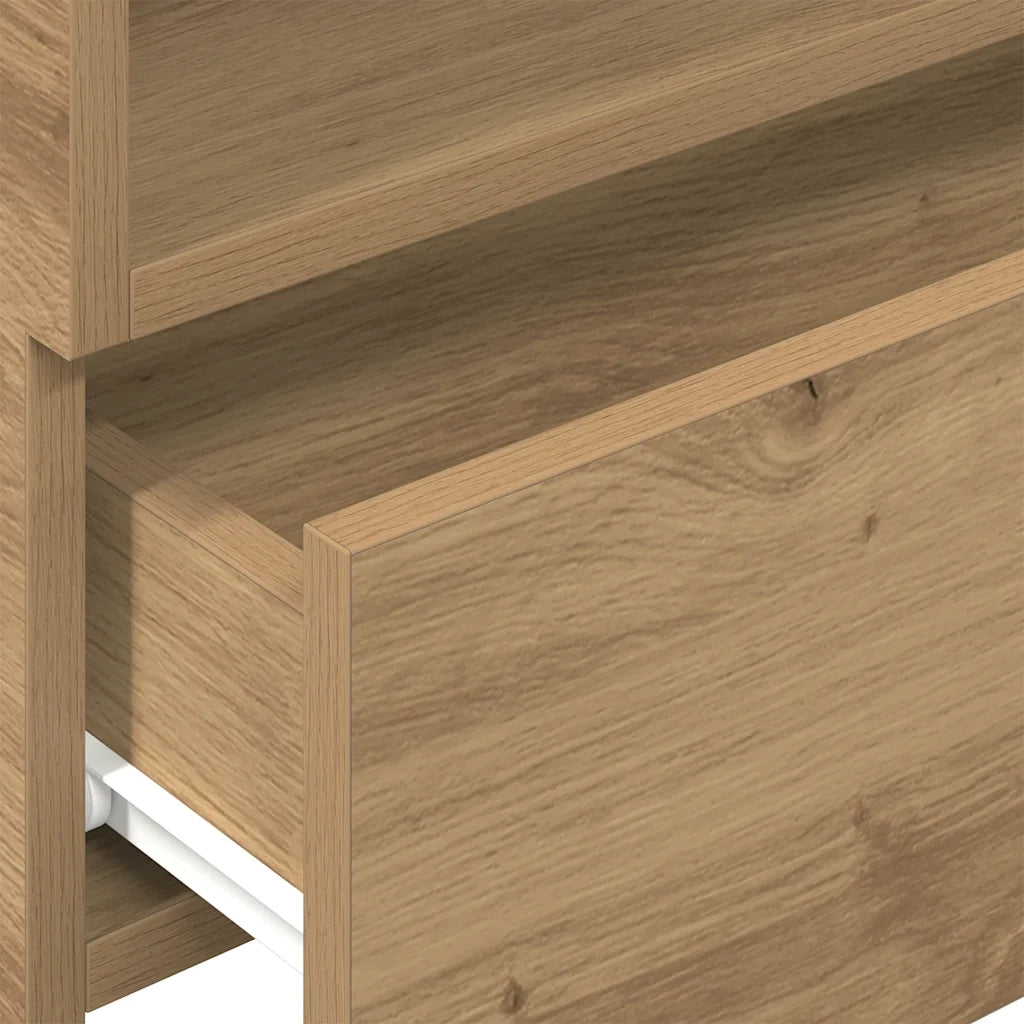 Comodino | Armadio da Notte | Mobiletto da notte a Muro Rovere Artigianale 45x26x28,5 cm