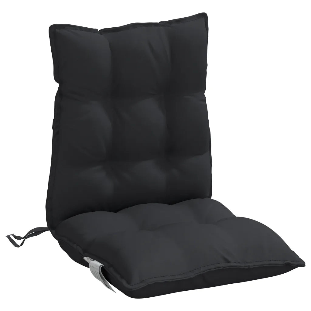 Cuscini per Sedia Schienale Basso 6 pz Neri in Tessuto Oxford 377694