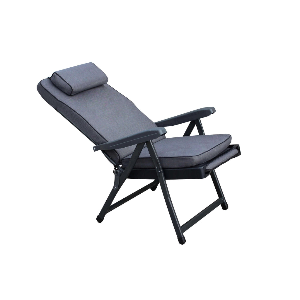 Poltrona Sdraio relax reclinabile in Tessuto Acciaio cm 155x60x60 - MORTY