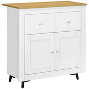 Tavolo da cucina con cassetti e ante ¨C zephmum ¨C 78x35x80 cm bianco