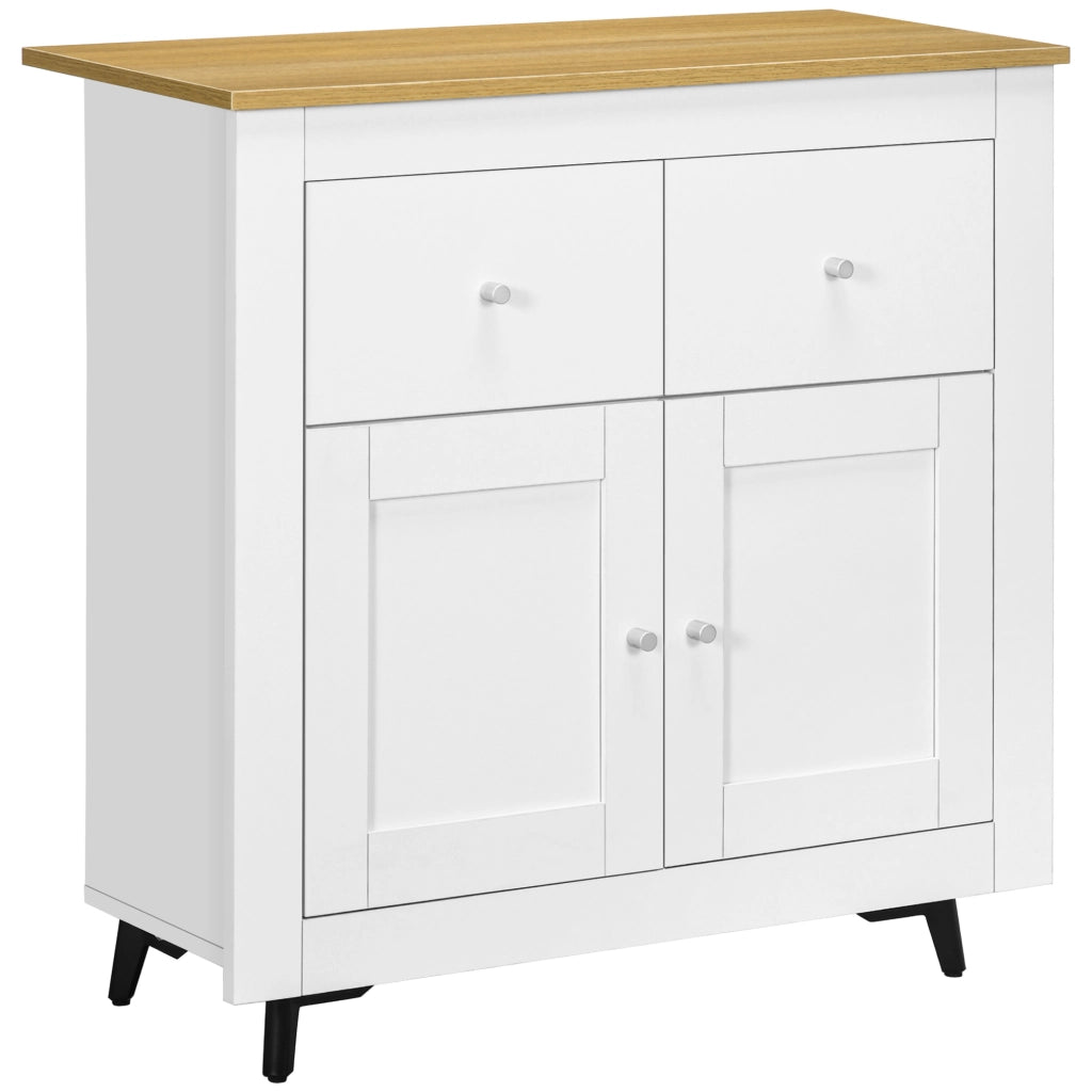 Tavolo da cucina con cassetti e ante ¨C zephmum ¨C 78x35x80 cm bianco