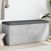 Panca Portaoggetti-Sgabello-Panca con Contenitore Grigio Cemento 102x42x45cm Legno Multistrato
