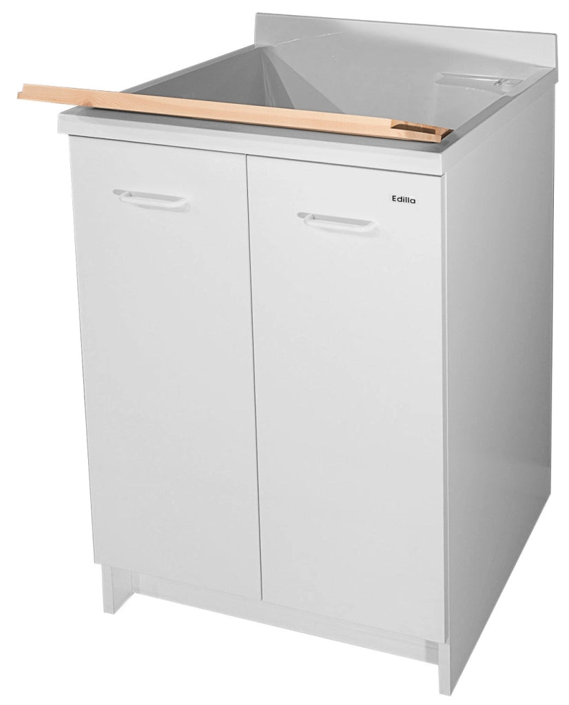 Mobile Lavatoio 60x60x85cm 2 Ante Asse in Legno Montegrappa Edilla Bianco con Cesto