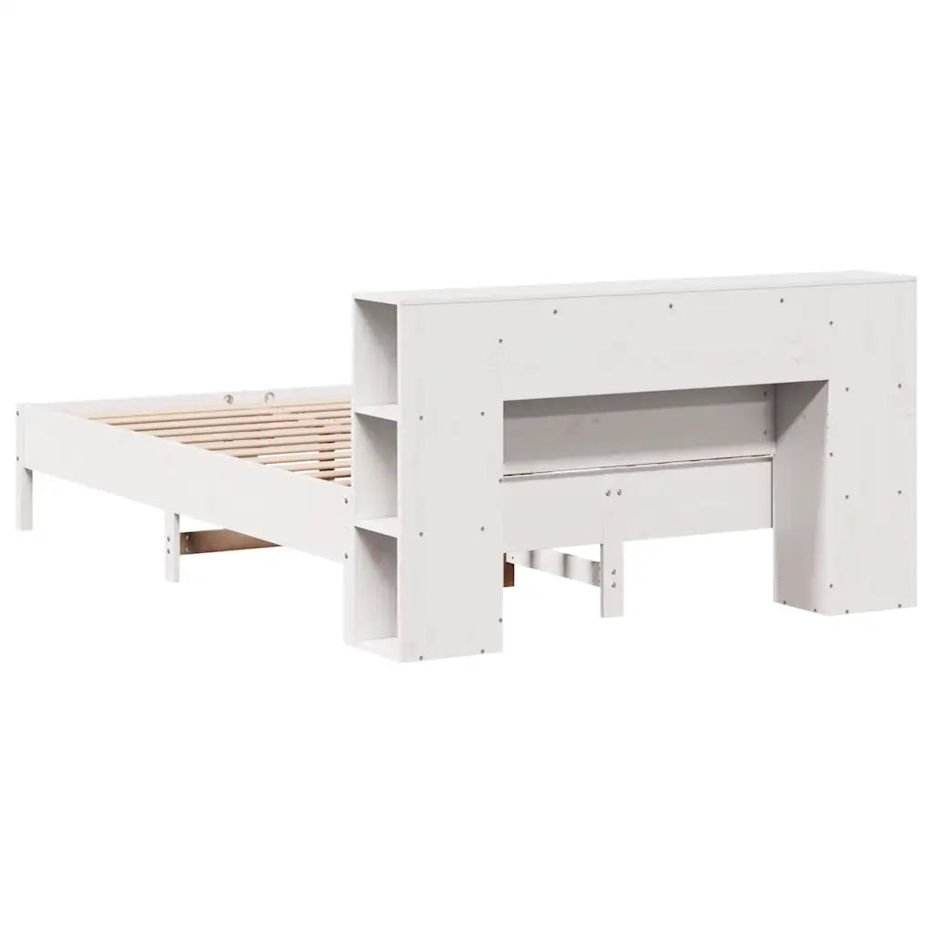 Letto Libreria senza Materasso Bianco 140x190 cm Legno di Pino 3322838