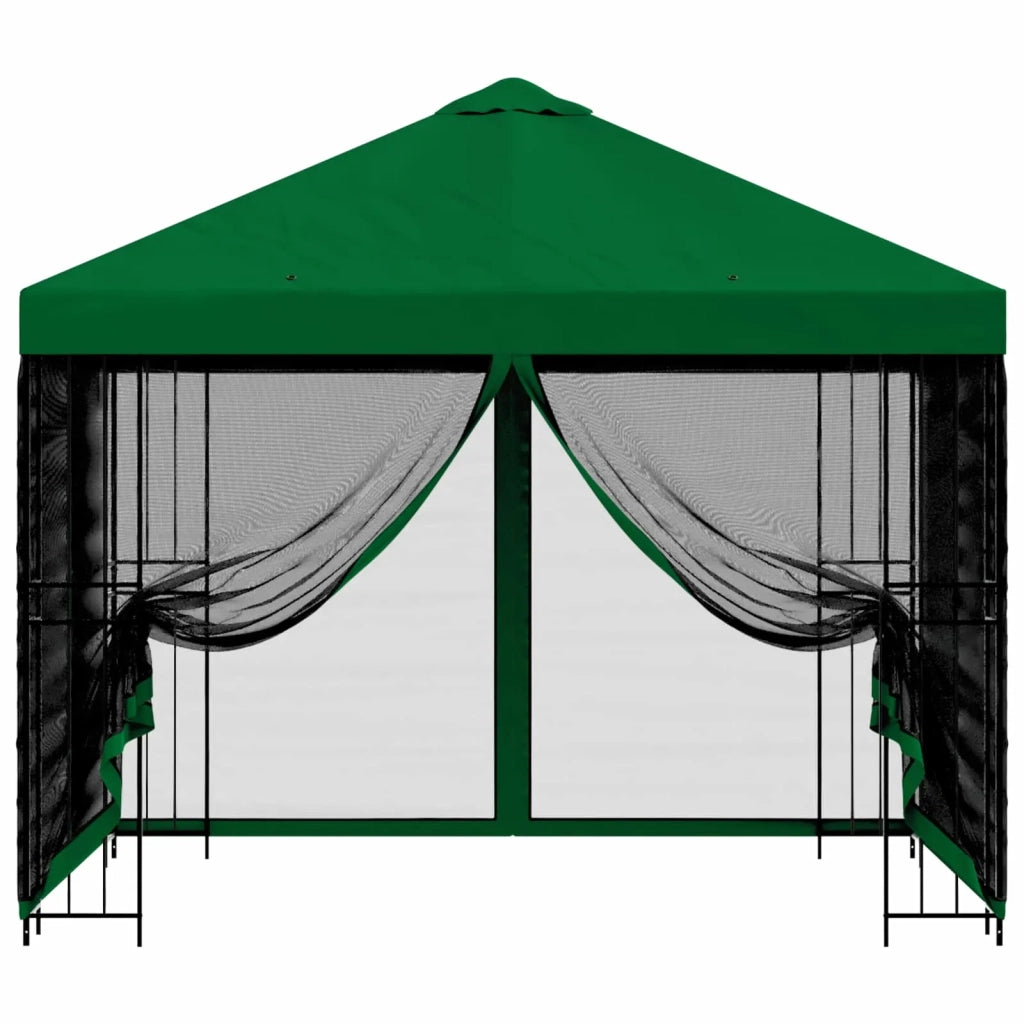 Gazebo da giardino con pareti laterali 3 x 3 m Verde