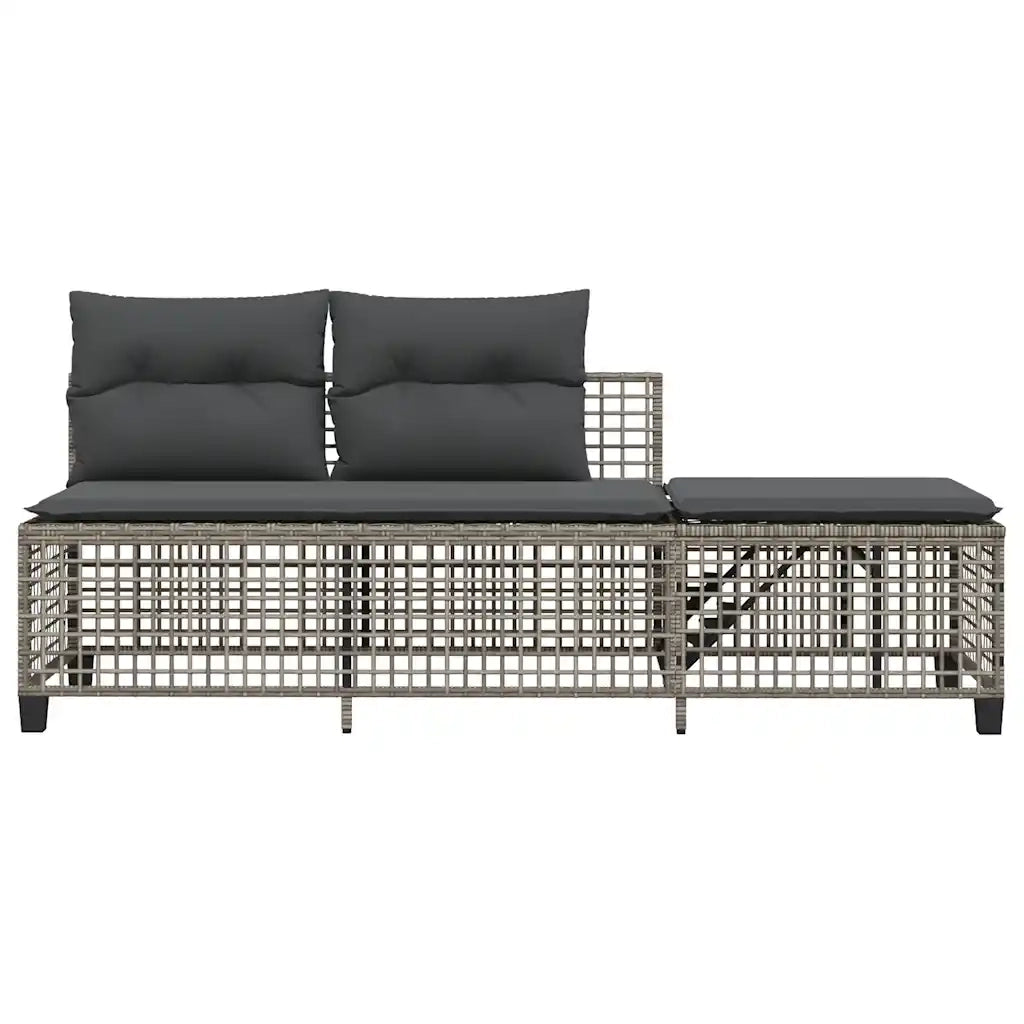 Divani da Giardino ad Angolo 3 pz | Set Salotto da Giardino Cuscini Grigio in Polyrattan