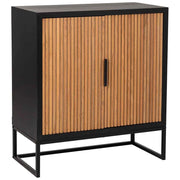 Credenza con 1 cassetto e 2 ante in legno e metallo nero 80x39,5x89