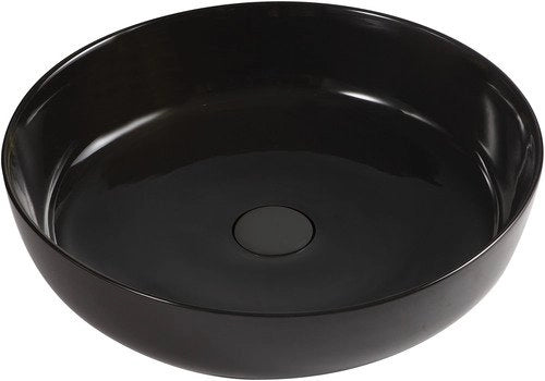 Lavabo bacinella d'appoggio tondo Diametro 38.5 cm in ceramica - Nero