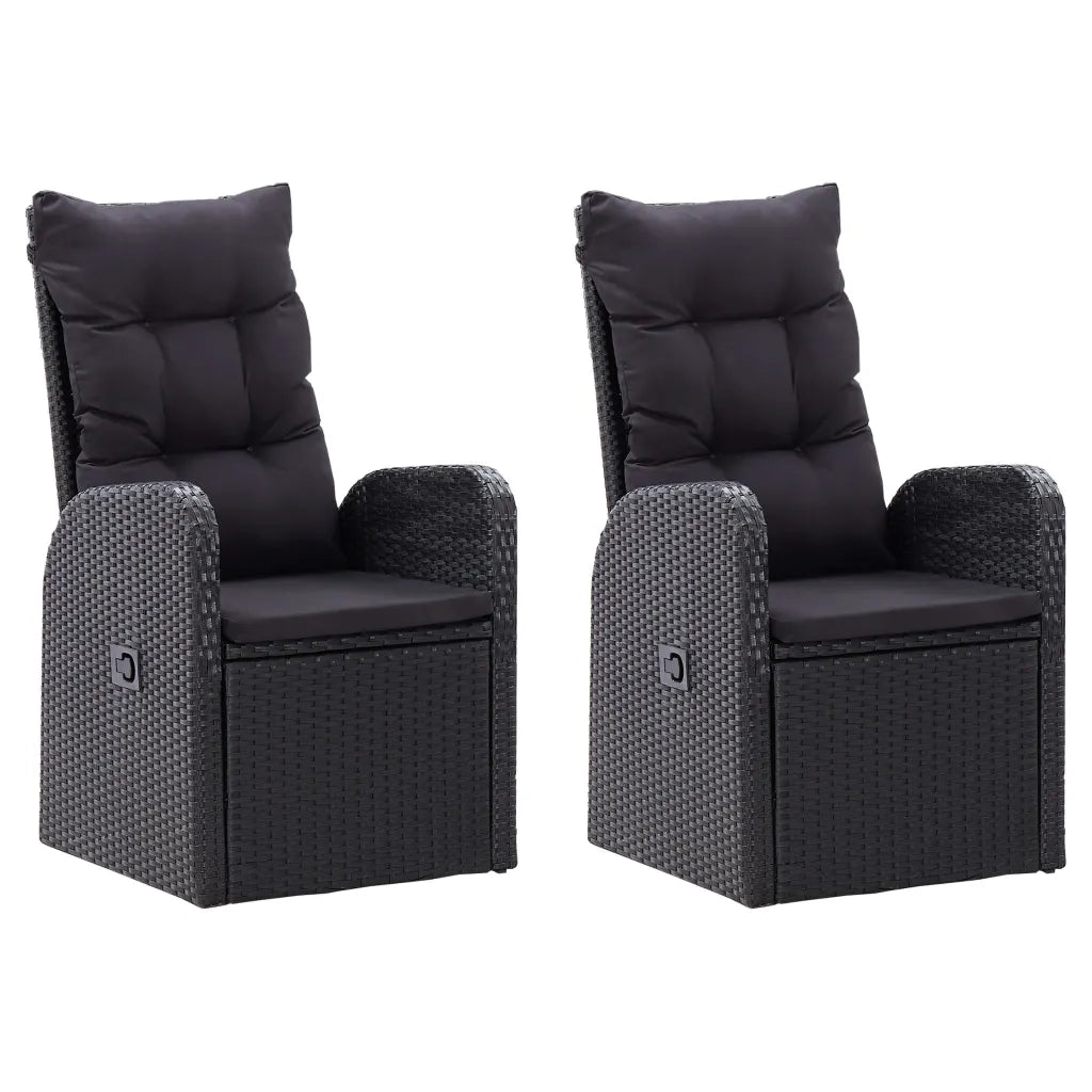 Set da Pranzo da Giardino 5 pz con Cuscini Nero cod mxl 41965