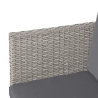 Set Mobili da Giardino Esterno Tavolo con 4 Sedie 4 Poggiapiedi 9pz Rattan Grigio