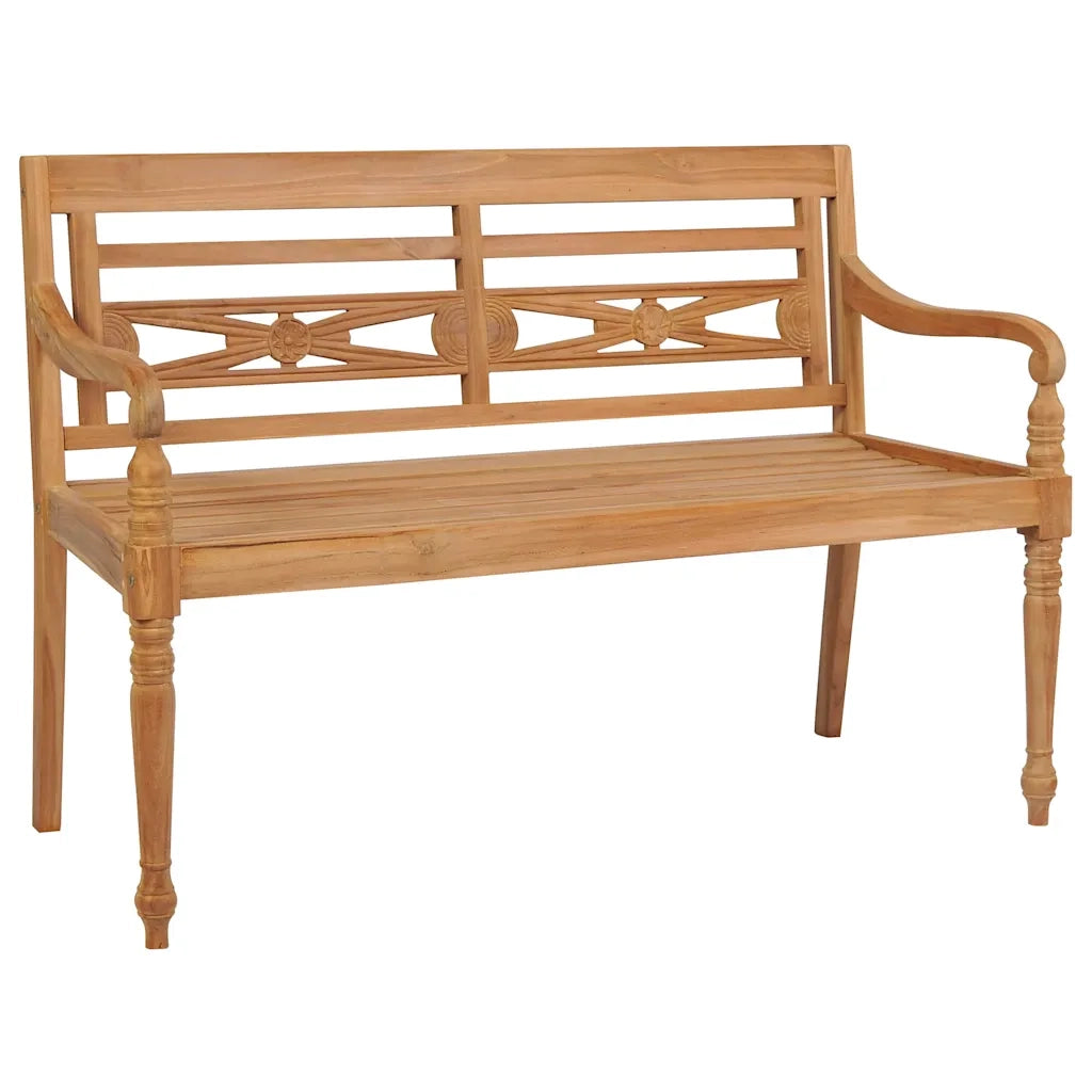 Panca Batavia con Cuscino Antracite 120 cm in Massello di Teak 3062154