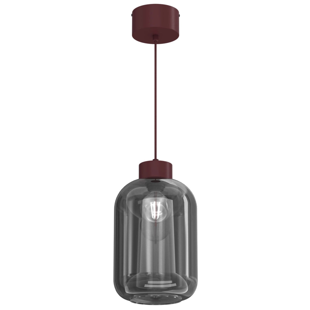 Lampada a sospensione Galante 1xE27 bordo vetro fumé Luminex