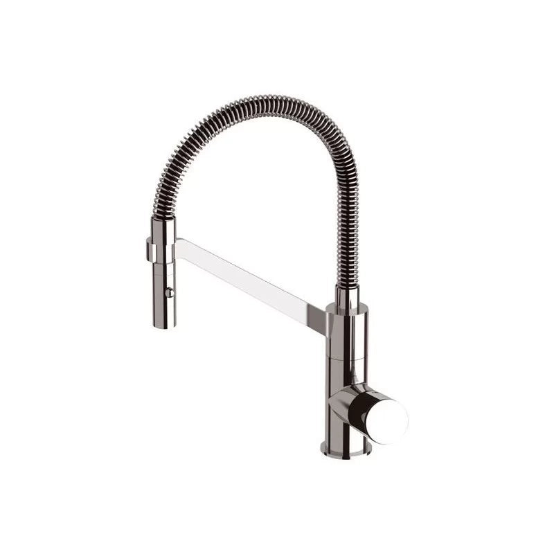 Miscelatore lavello con flessibile nero a molla - serie fusion