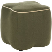 Pouf in tessuto verde, 35 x 35, poggiapiedi, elemento decorativo per soggiorno e camera da letto
