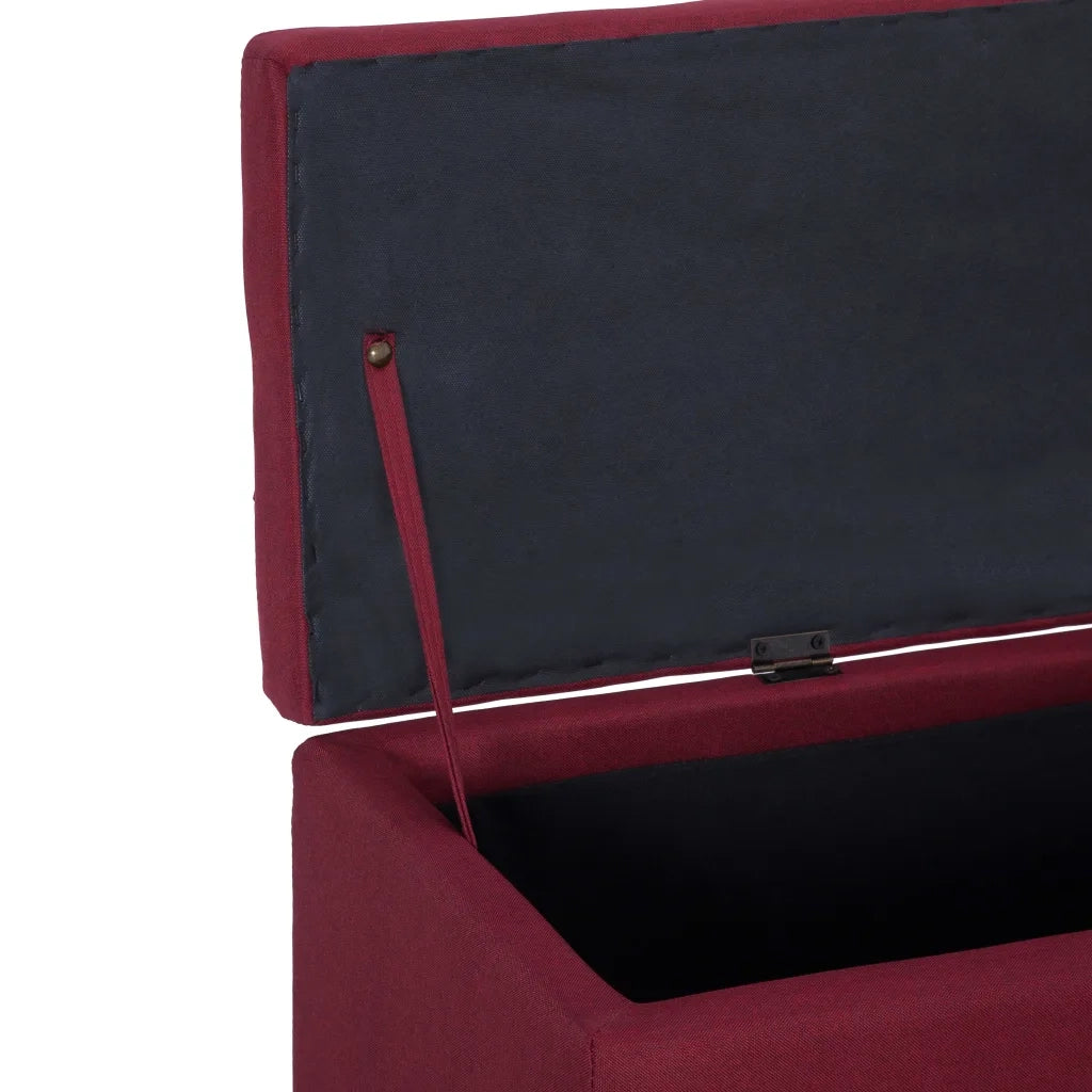 Panca con Vano Portaoggetti 116 cm Rosso Vino in Poliestere 281325