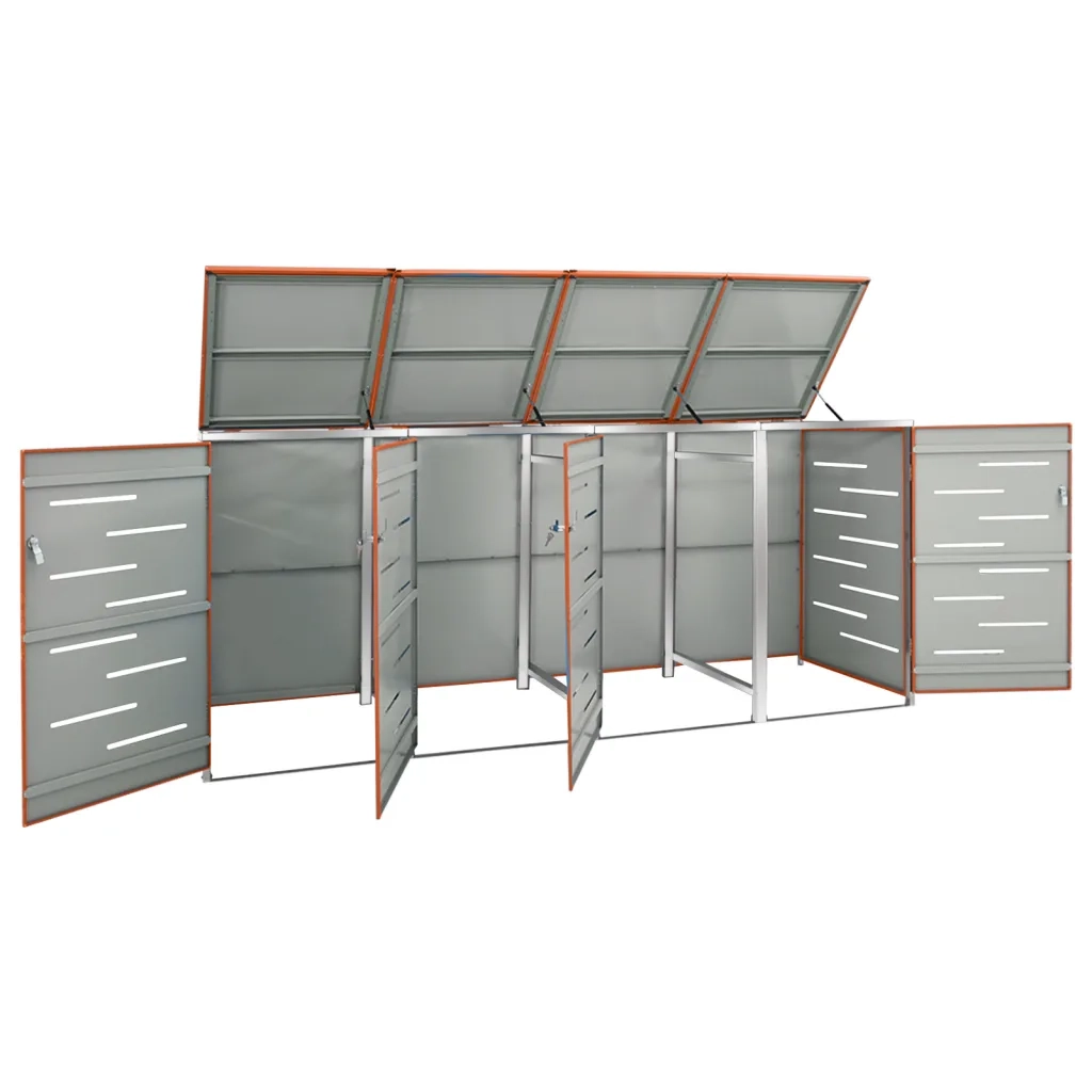 Copribidone per Spazzatura Singolo 69x77,5x112,5cm Acciaio Inox 149565