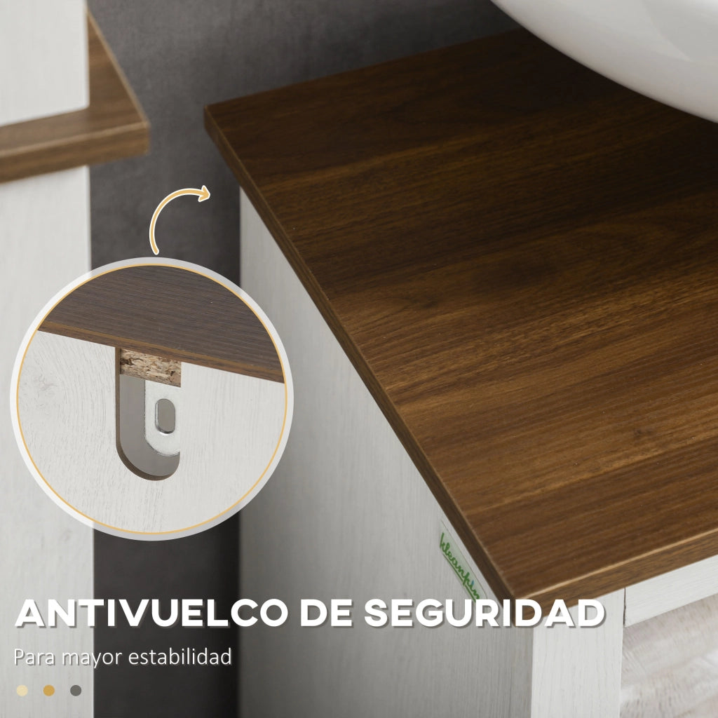 Mobile Sottolavabo Bagno ¨C Zephmum ¨C Legno 2 Ante 60x30x60 cm Bianco