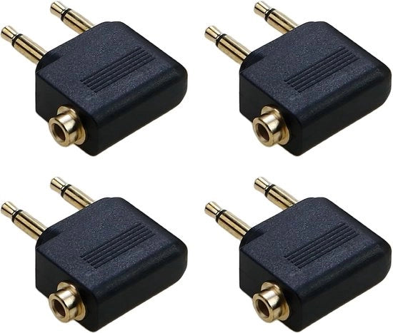 Adattatore per cuffie da volo - Audiostekker - Doppia presa 3,5 mm - 4 pezzi