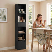 LIBRERIA 30 x 24 x 158 cm Nera con cassetto e ripiano regolabile