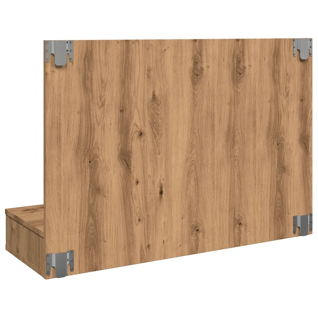 Mobiletto a specchio con LED-Armadietto a Specchio in rovere artigianale 90x31,5x62 cm