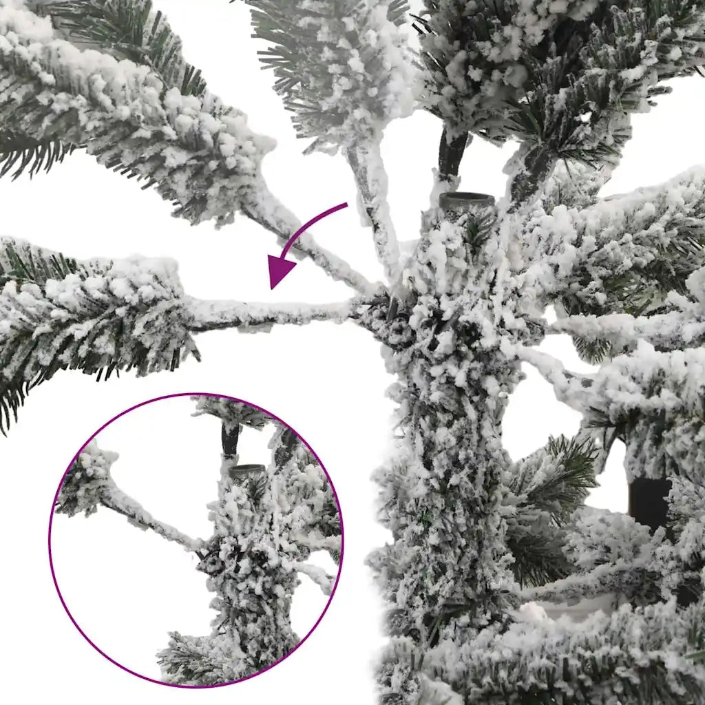 Albero di Natale Artificiale-Albero Natalizio Snodato Foderato di Neve Bianco 223995