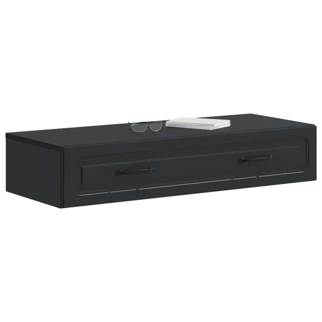 Tavolino da Parete Laterale Nero 87,5 x 34,5 x 17 cm 899346