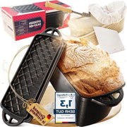 Forma per pane e torta in ghisa con coperchio - 25 litri rettangolare - forma per pane e torta - piastra per cottura - forma per pane - contenitore per pane - ghisa