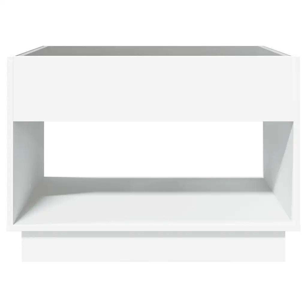 vidaXL Tavolino da Salotto con LED Infinity Bianco 70x50x50 cm
