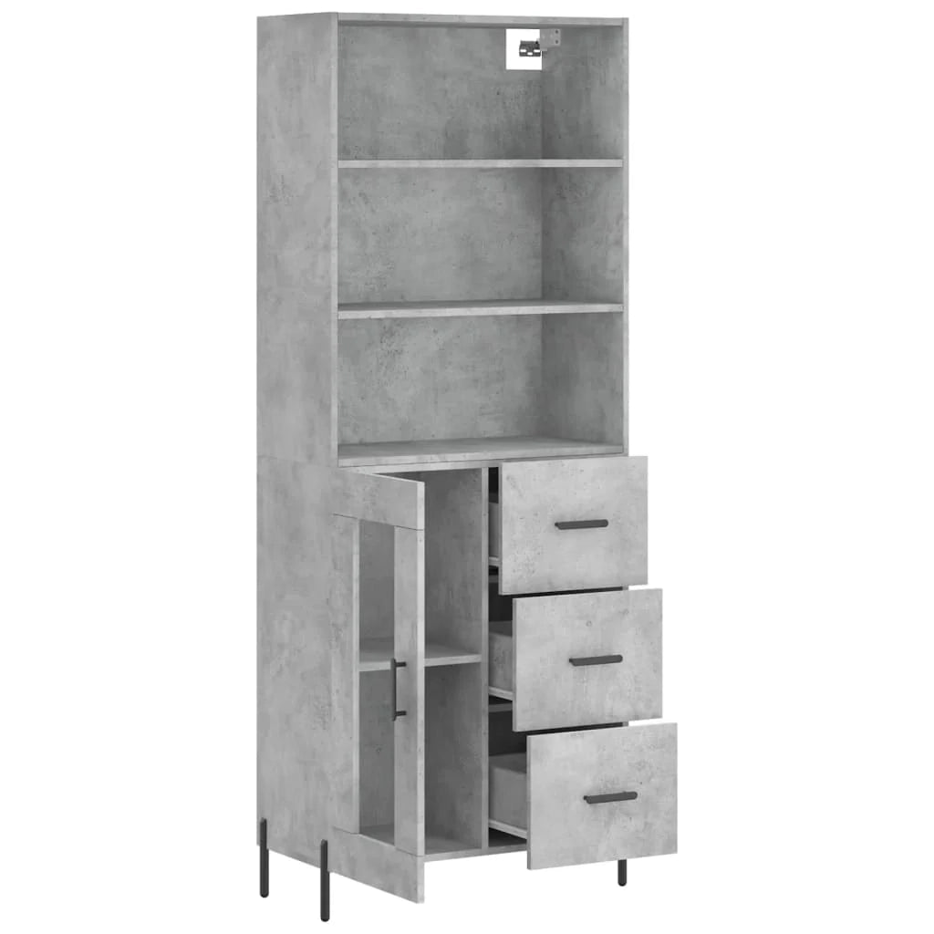 Buffet credenza cassettiera armadio mobile contenitore organizer cucina soggiorno salotto alto 69,5 x 34 x 180 cm legno ingegnerizzato grigio 02_0034517