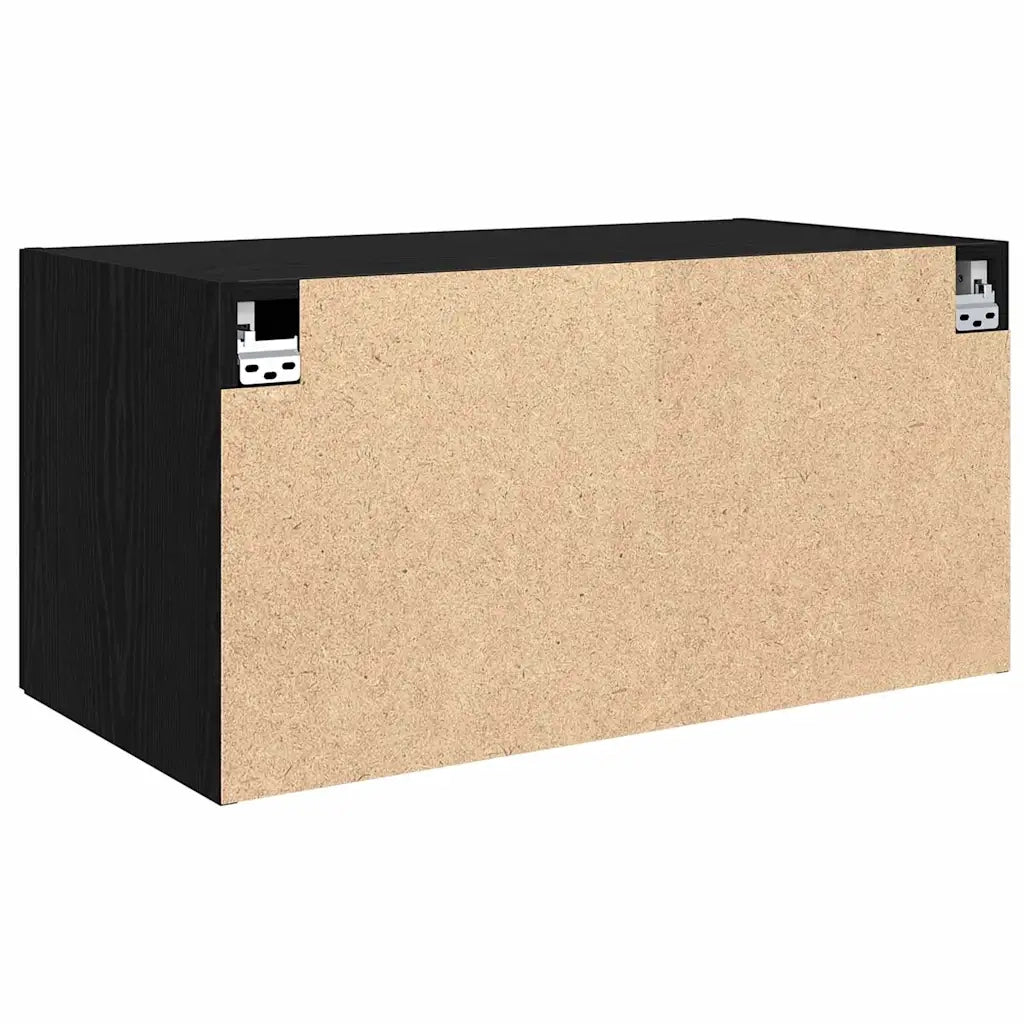 Armadietto a Muro | Mobile a Parete Rovere nero 80 x 42.5 x 40 cm