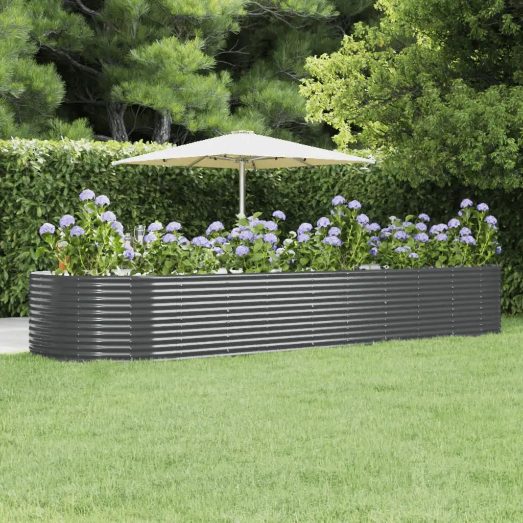 Vaso Giardino Antracite 447x140x68cm Acciaio Verniciato Polvere cod mxl 67101