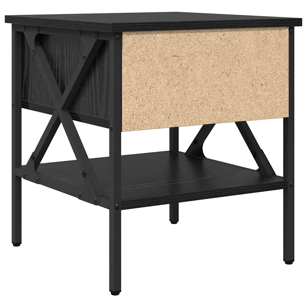Comodino con cassetto 2 pcs Rovere nero 40 x 42 x 45 cm 871227