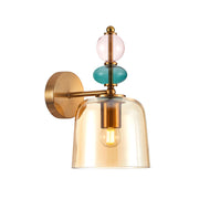 Applique decorativa NAMOS Italux ottone vetro ambra E27 40W