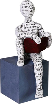 Figura di Donna Lettrice Decorazione per Pannello - Piccola Donna Lettrice Scultura Formata - Personalizzata e Dipinta a Mano - Lettrice Schurma Pannello da Scrivania - Statue Artigianale