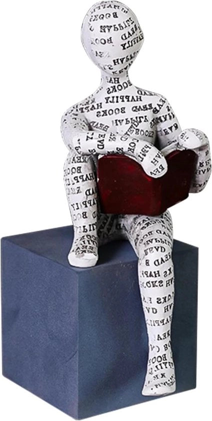 Figura di Donna Lettrice Decorazione per Pannello - Piccola Donna Lettrice Scultura Formata - Personalizzata e Dipinta a Mano - Lettrice Schurma Pannello da Scrivania - Statue Artigianale