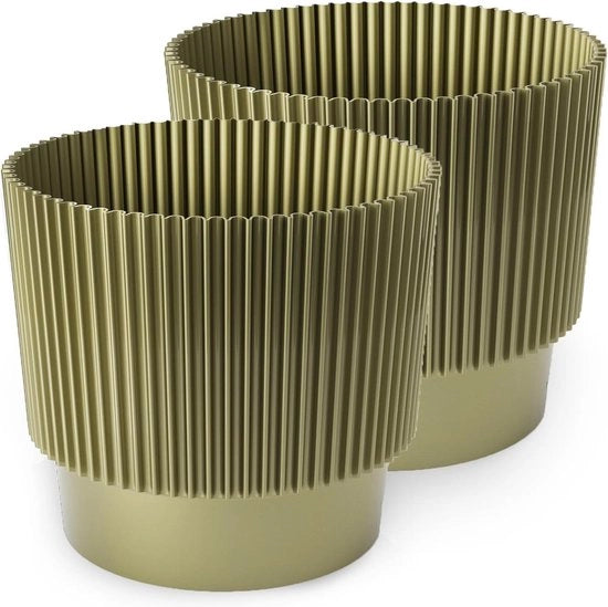 Set di vasi decorativi per piante - set di 2 - vaso di erbe in acciaio nero - diametro 17 cm