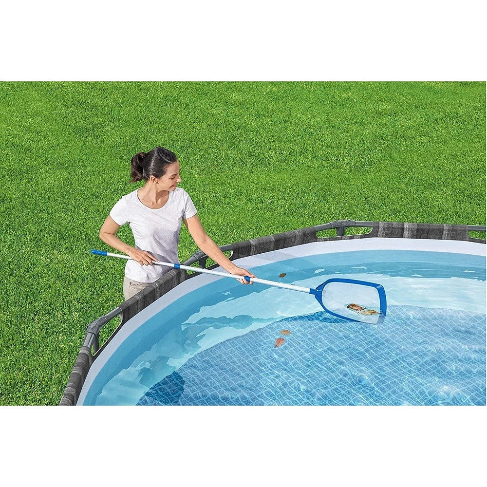 Trade Shop - Retino Set Per Piscina Fuori Terra Aquascoop Skimmer Con Asta Estendibile 58635 -