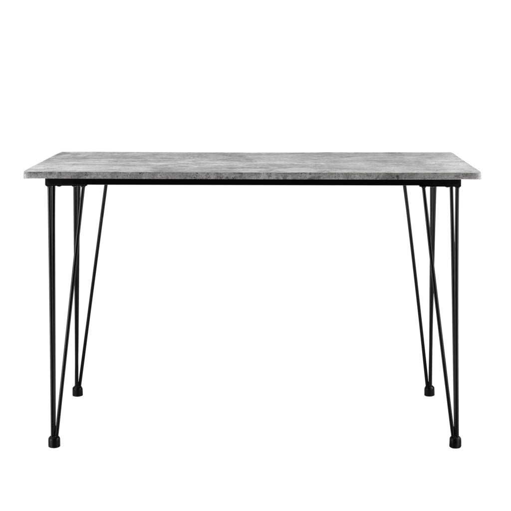 Tavolo da Pranzo Rettangolare Cantenbury con Gambe a Forcina 120x70 cm - Effetto Cemento [en.casa]