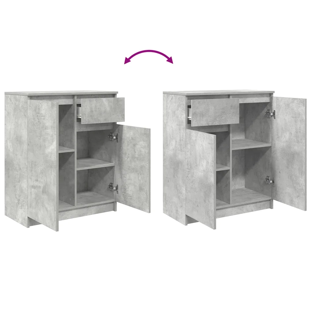 Credenza con Cassetto Grigio Cemento 71x35x84 cm in Truciolato 861592