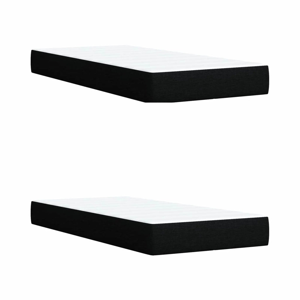 Letto con contenitore LED e materasso Nero 200 x 200 cm Tessuto 3459968