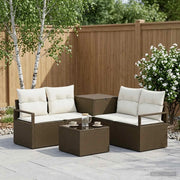 Set di divani 6 pz Marrone e Bianco Crema 3447238