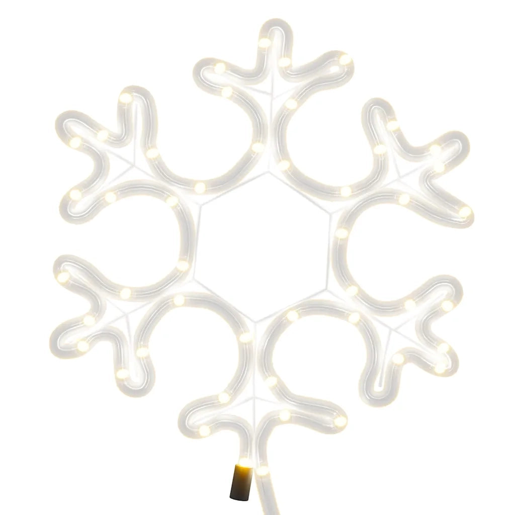 Figura Natalizia Fiocco di Neve con 48 LED Bianco Caldo 27x27cm 343293
