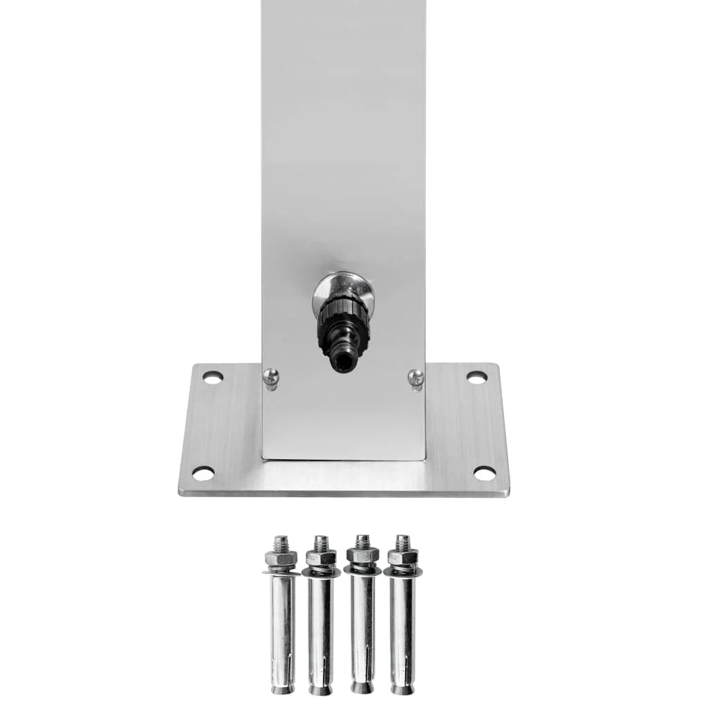 Doccia da giardino con base 225 cm acciaio inox marrone 02_0042054