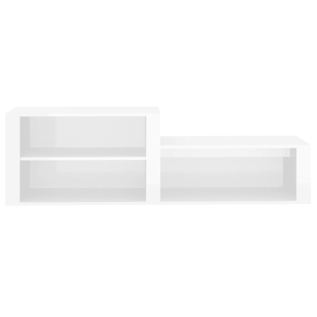 Scarpiera | Mobile per scarpe Bianco Lucido 150x35x45 cm in Legno Multistrato