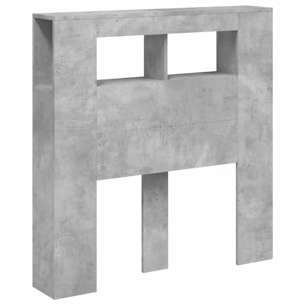 Testiera LED-Testata con LED-Testiera Decorativa Grigio Cemento 100x18,5x103,5 cm Legno Multistrato