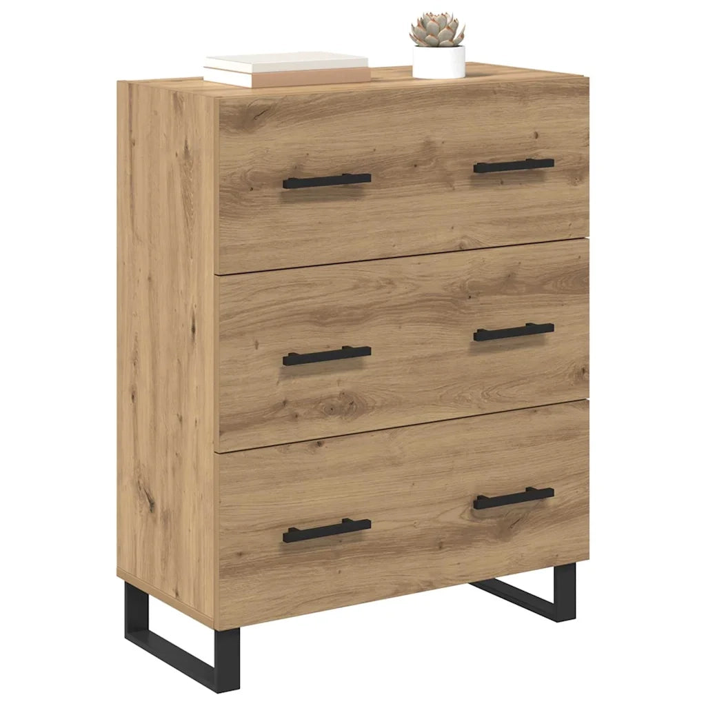 Credenza con Cassetto-Buffet-Armadio da cucina Rovere artigianale 69,5 x 34 x 90 cm 741033