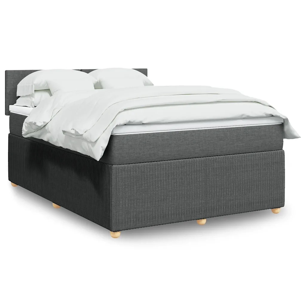 Giroletto a Molle con Materasso Grigio Scuro 140x190 cm Tessuto 3289745